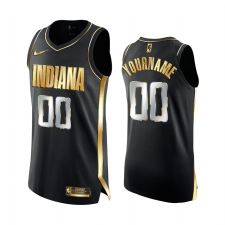 Maillot Basket Indiana Pacers Personnalisé 2020-21 Noir Golden Edition Swingman - Homme